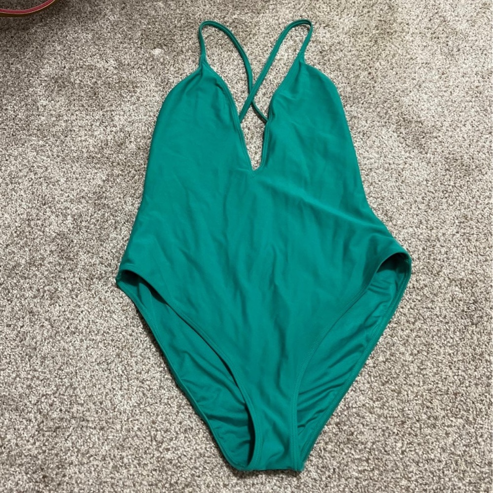 Green one piece swimsuit